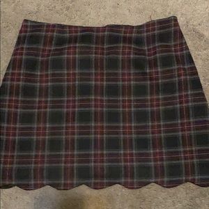 Scalloped bottom ASOS plaid skirt